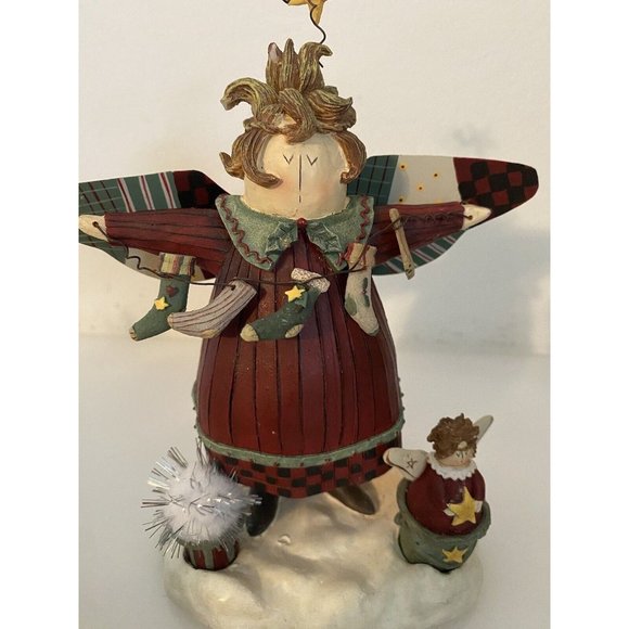 Vintage Henton International Christmas Angel Figurine Numbered Detailed W Star - Picture 12 of 16